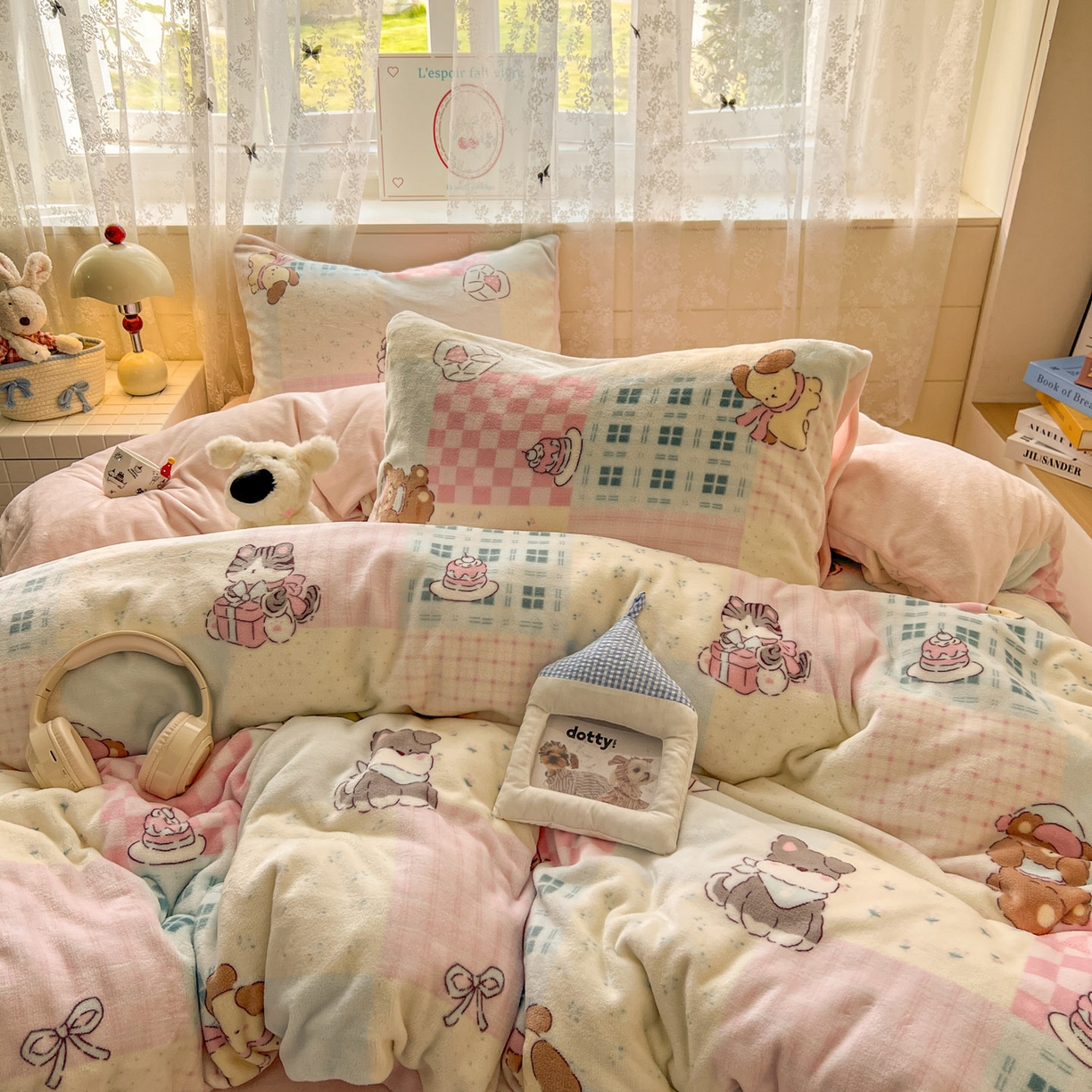 91家纺网 家纺一手货源 找家纺 冕悠家纺 2025新款A类200克加厚印花牛奶绒保暖四件套提供买家秀 汪汪派对