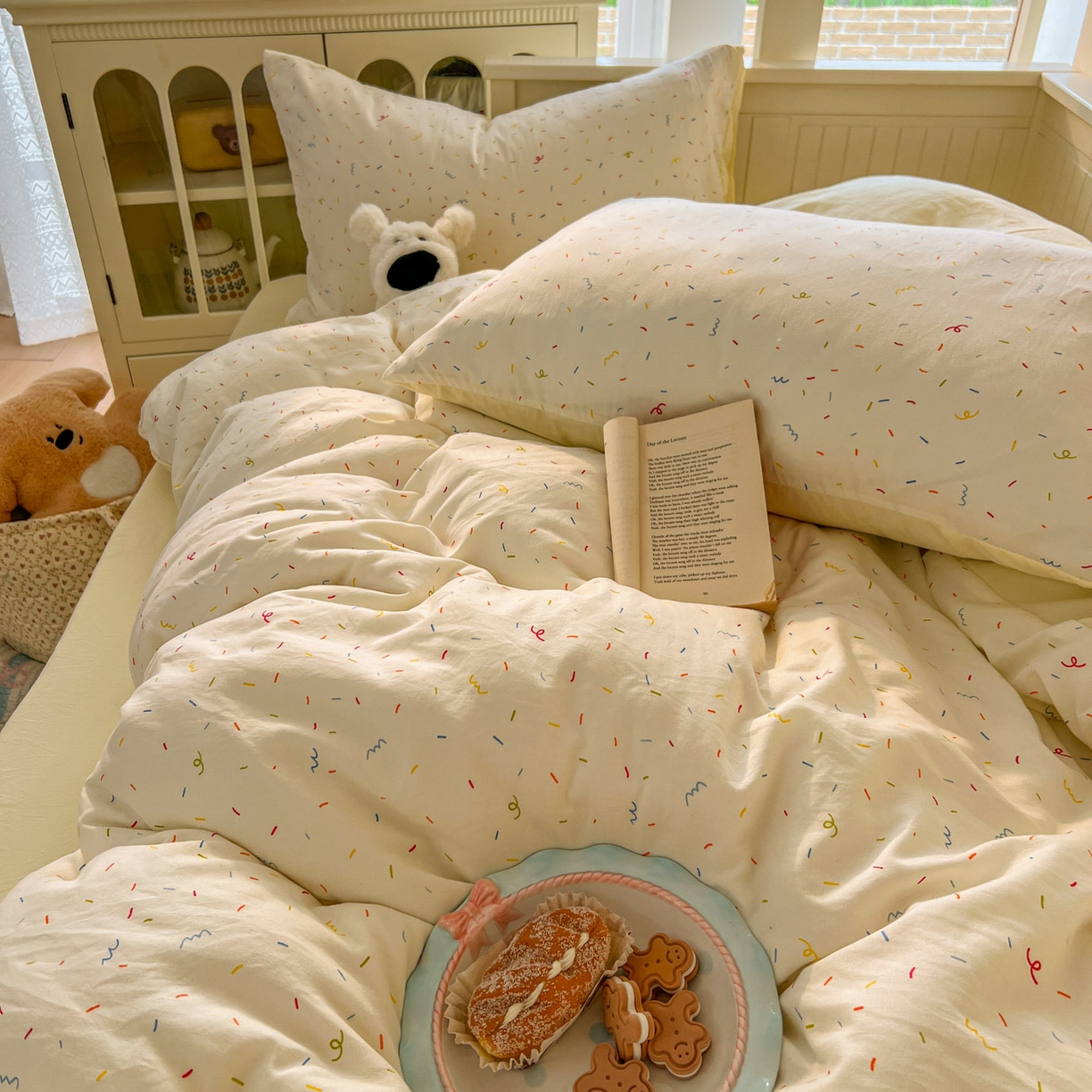 91家纺网 家纺一手货源 找家纺 （总）冕悠家纺 2026新款超柔软105克卡通水洗棉四件套 提供买家秀