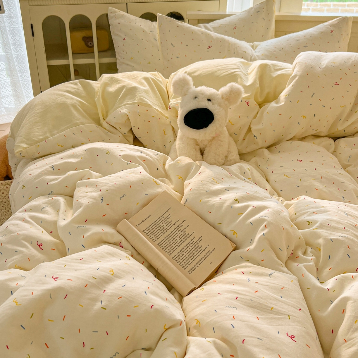 91家纺网 家纺一手货源 找家纺 （总）冕悠家纺 2026新款超柔软105克卡通水洗棉四件套 提供买家秀