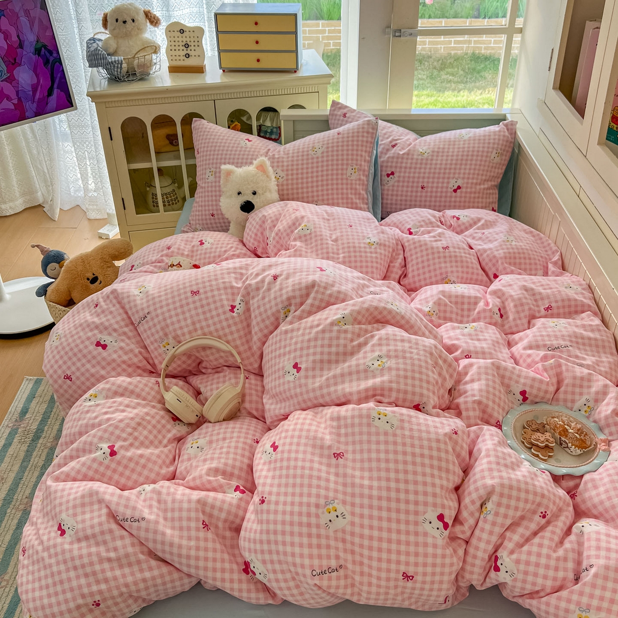 91家纺网 家纺一手货源 找家纺 （总）冕悠家纺 2026新款超柔软105克卡通水洗棉四件套 提供买家秀