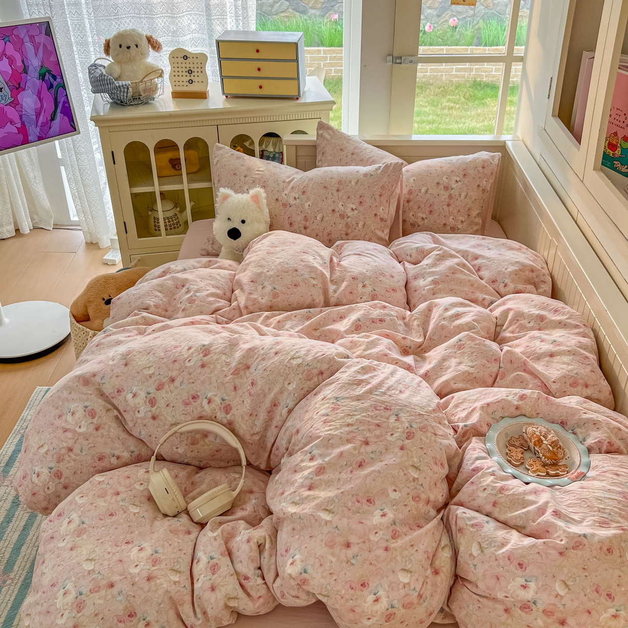 91家纺网 家纺一手货源 找家纺 （总）冕悠家纺 2026新款超柔软105克卡通水洗棉四件套 提供买家秀