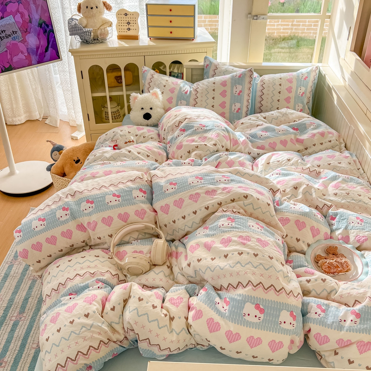 91家纺网 家纺一手货源 找家纺 （总）冕悠家纺 2026新款超柔软105克卡通水洗棉四件套 提供买家秀