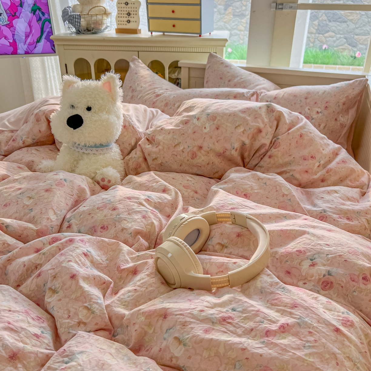 91家纺网 家纺一手货源 找家纺 冕悠家纺 2026新款超柔软105克卡通水洗棉四件套 提供买家秀 留香