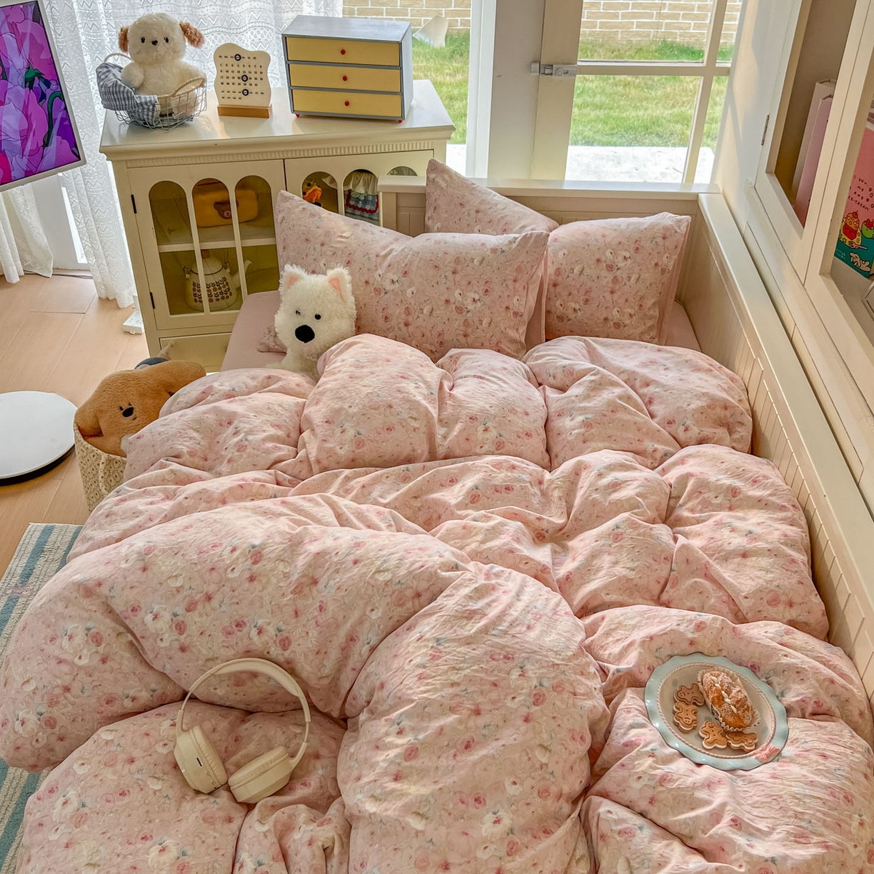 91家纺网 家纺一手货源 找家纺 冕悠家纺 2026新款超柔软105克卡通水洗棉四件套 提供买家秀 留香