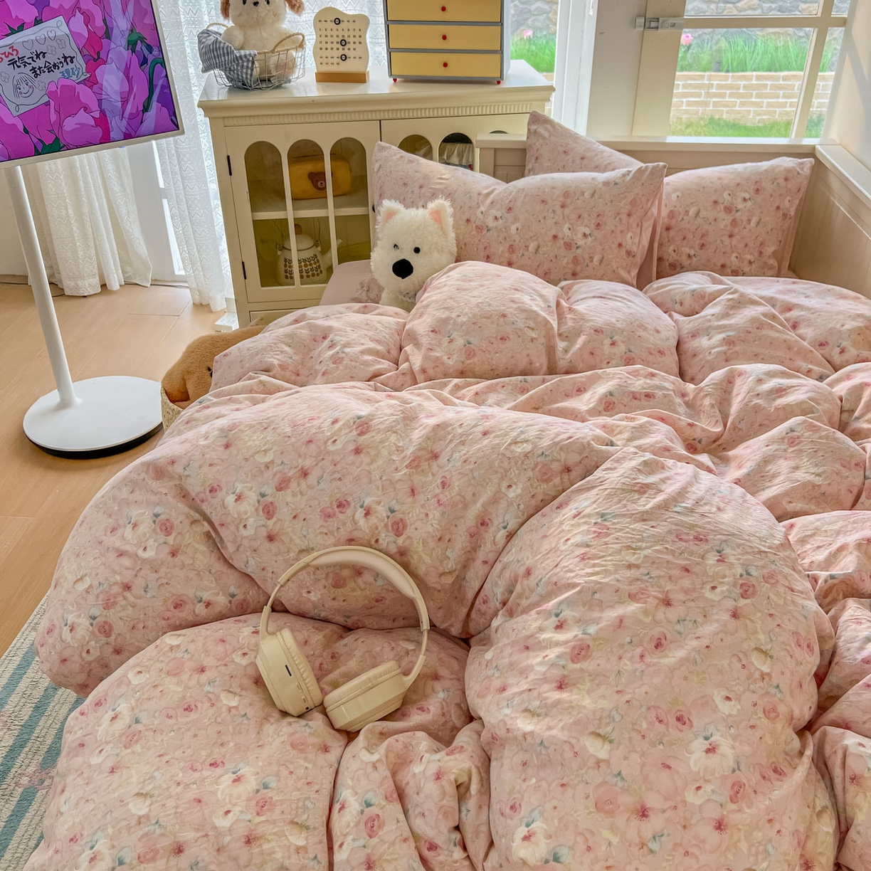 91家纺网 家纺一手货源 找家纺 冕悠家纺 2026新款超柔软105克卡通水洗棉四件套 提供买家秀 留香