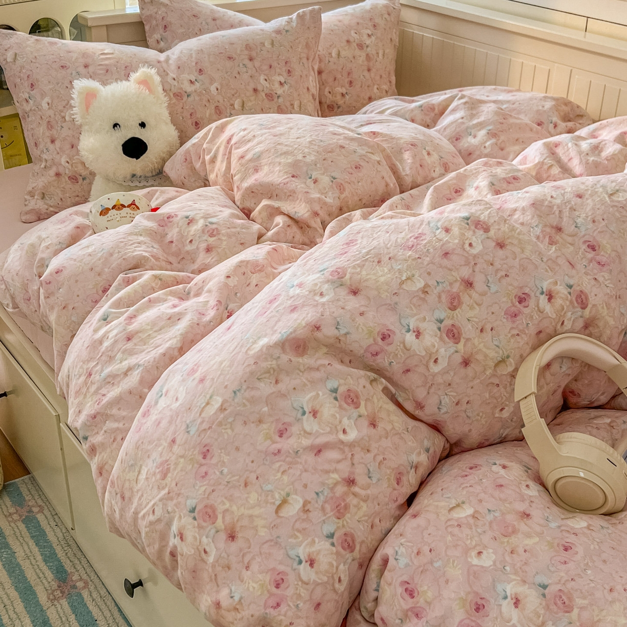 91家纺网 家纺一手货源 找家纺 冕悠家纺 2026新款超柔软105克卡通水洗棉四件套 提供买家秀 留香