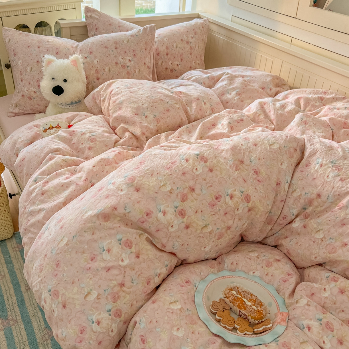 91家纺网 家纺一手货源 找家纺 冕悠家纺 2026新款超柔软105克卡通水洗棉四件套 提供买家秀 留香