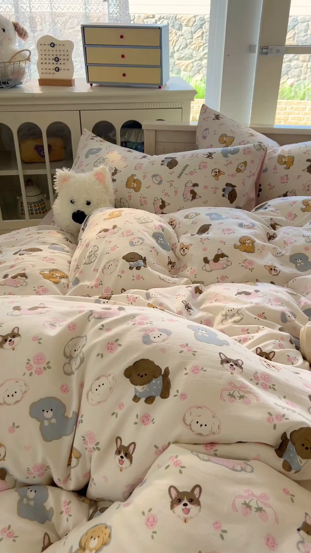 91家纺网 家纺一手货源 找家纺 冕悠家纺 2026新款超柔软105克卡通水洗棉四件套 提供买家秀 奶酪派派对