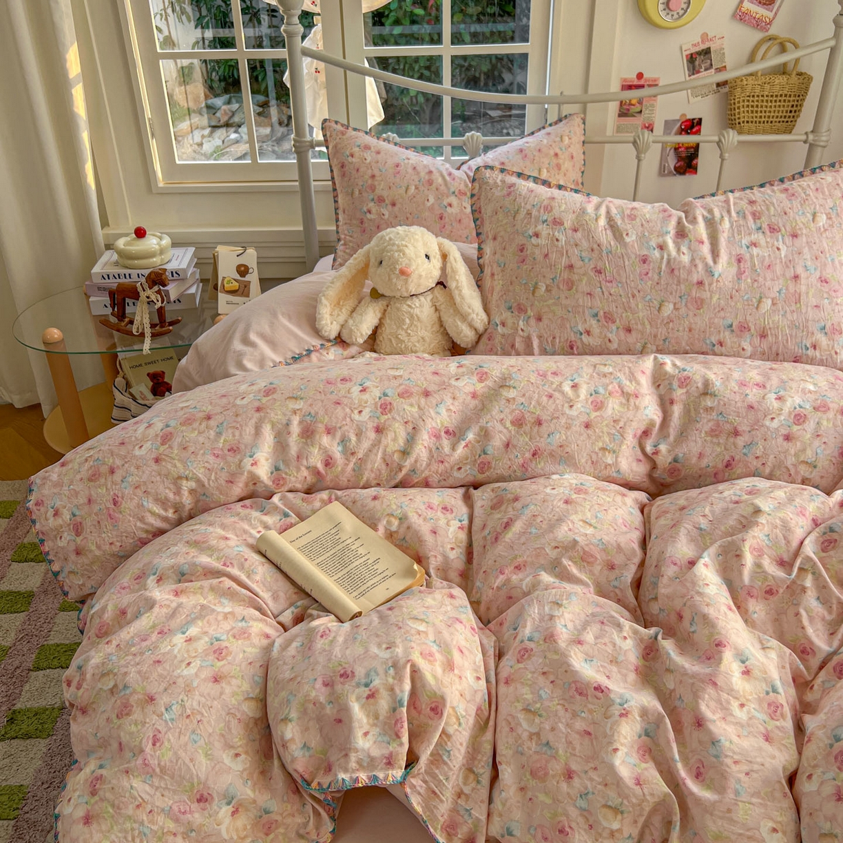 91家纺网 家纺一手货源 找家纺 冕悠家纺 2026新款超柔软卡通七彩贝壳边水洗棉四件套 提供买家秀 七彩- 留香