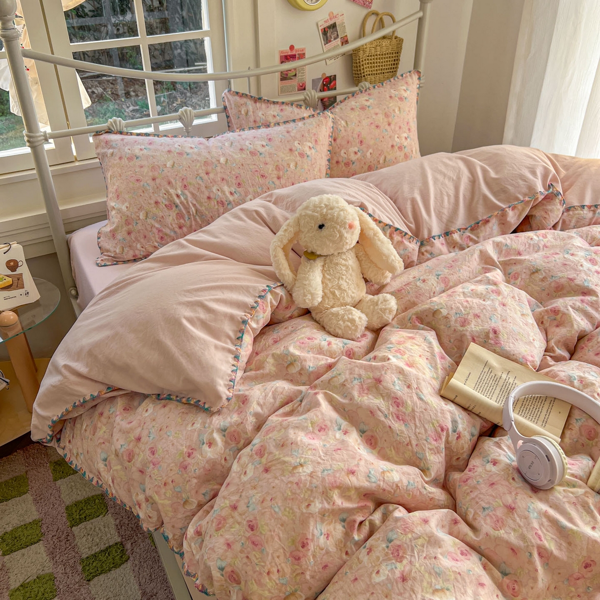 91家纺网 家纺一手货源 找家纺 冕悠家纺 2026新款超柔软卡通七彩贝壳边水洗棉四件套 提供买家秀 七彩- 留香