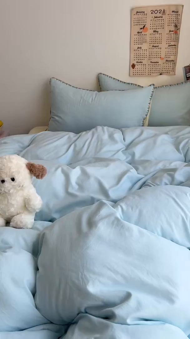 91家纺网 家纺一手货源 找家纺 （总）冕悠家纺 2025新款A类七彩贝壳边水洗棉四件套-加微信提供买家秀2