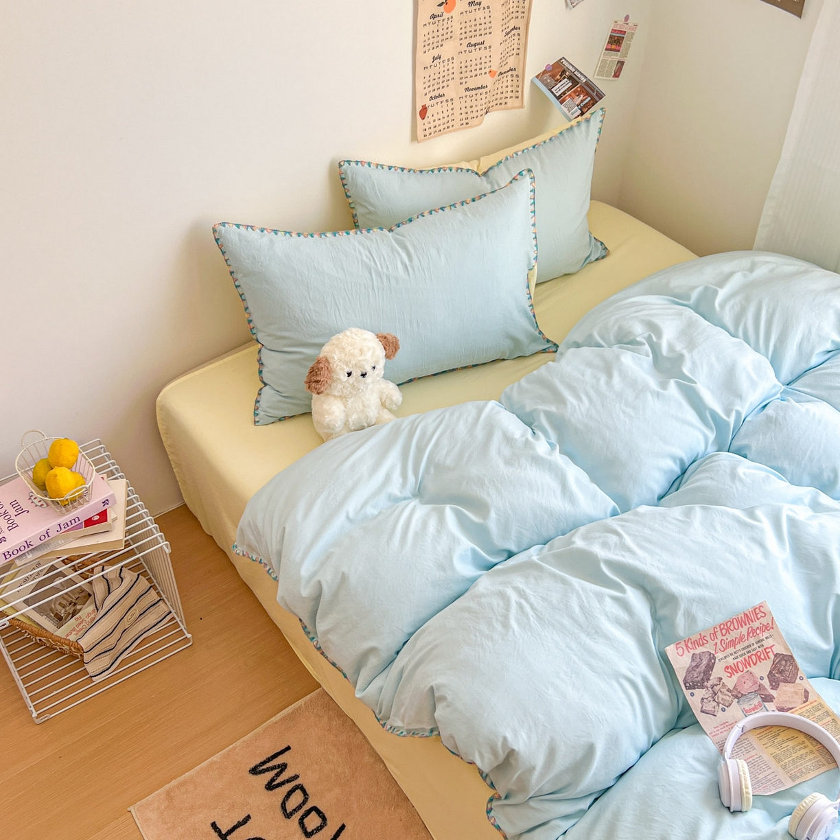 91家纺网 家纺一手货源 找家纺 （总）冕悠家纺 2025新款A类七彩贝壳边水洗棉四件套-加微信提供买家秀2