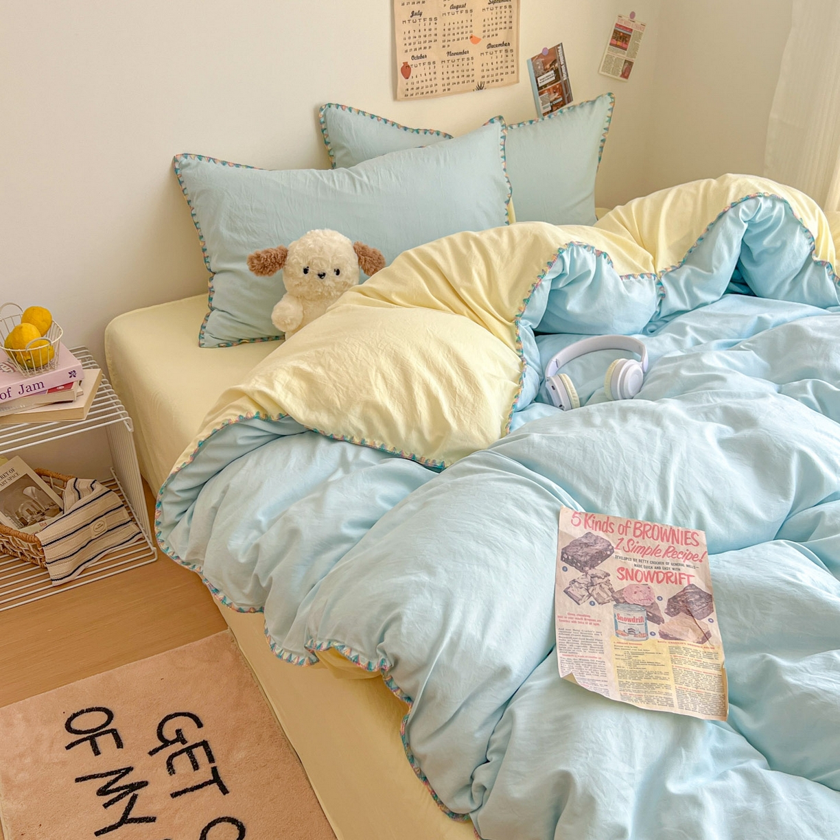 91家纺网 家纺一手货源 找家纺 （总）冕悠家纺 2025新款A类七彩贝壳边水洗棉四件套-加微信提供买家秀2