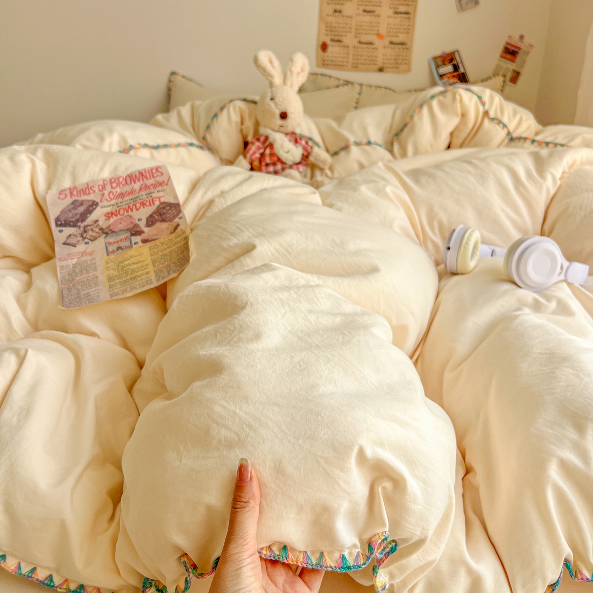 91家纺网 家纺一手货源 找家纺 （总）冕悠家纺 2025新款A类七彩贝壳边水洗棉四件套-加微信提供买家秀2