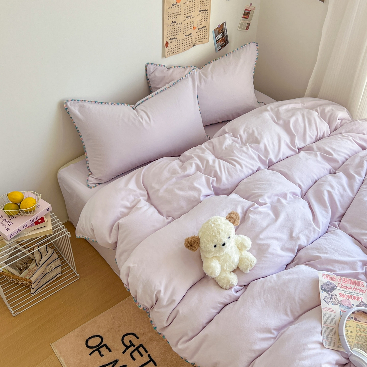 91家纺网 家纺一手货源 找家纺 冕悠家纺 2025新款A类七彩贝壳边水洗棉四件套-加微信提供买家秀2 七彩-暮山紫