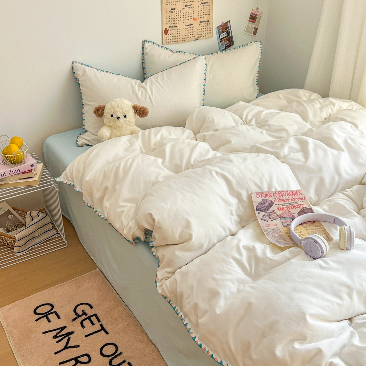 91家纺网 家纺一手货源 找家纺 冕悠家纺 2025新款A类七彩贝壳边水洗棉四件套-加微信提供买家秀2 七彩-云水蓝奶白