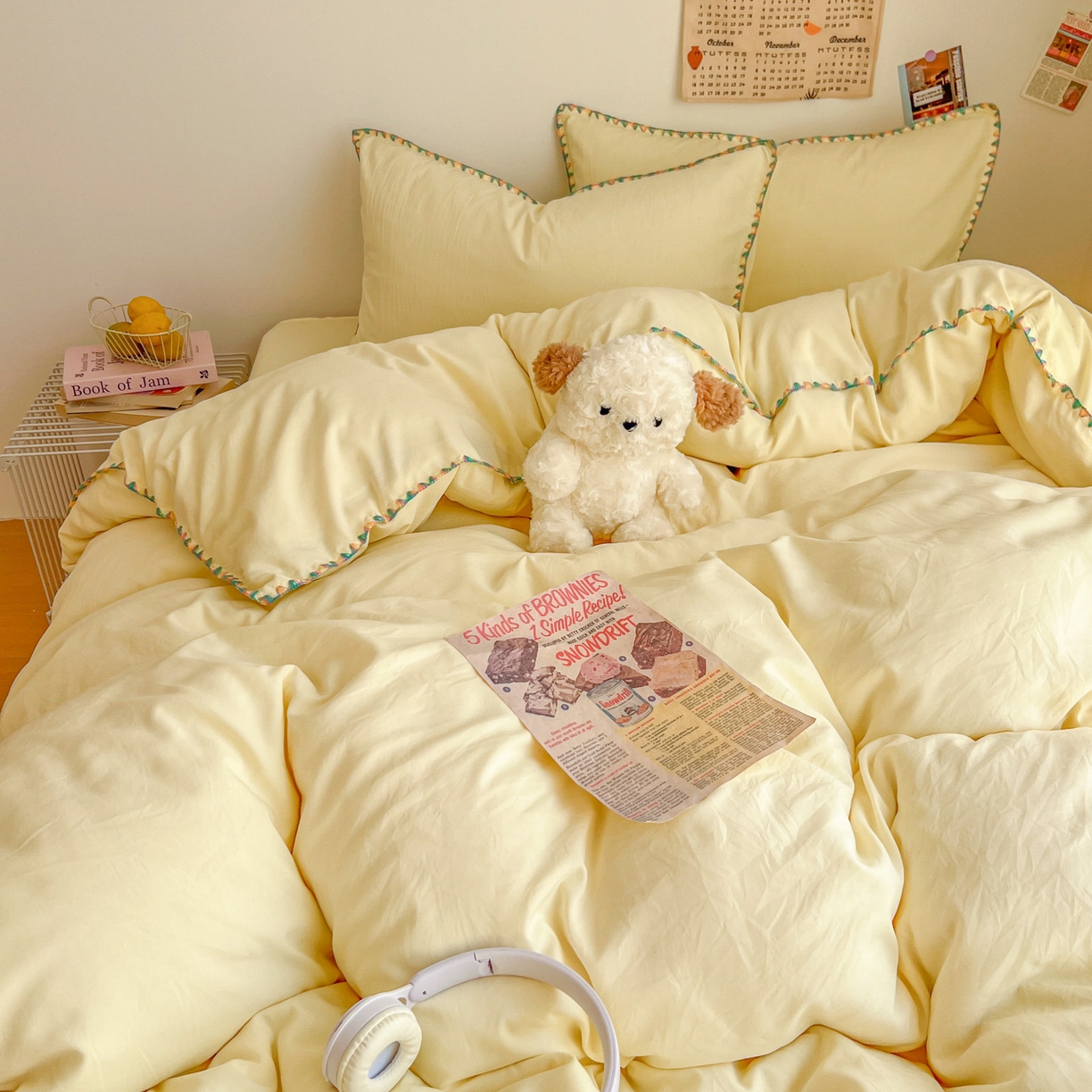 91家纺网 家纺一手货源 找家纺 冕悠家纺 2025新款A类七彩贝壳边水洗棉四件套-加微信提供买家秀2 七彩-芝士