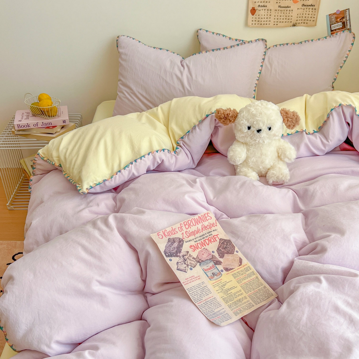 91家纺网 家纺一手货源 找家纺 冕悠家纺 2025新款A类七彩贝壳边水洗棉四件套-加微信提供买家秀2 七彩-芝士暮山紫