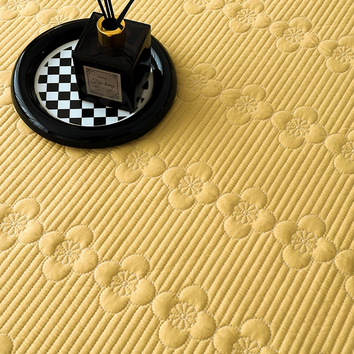 91家纺网 家纺一手货源 找家纺 紫碧螺家纺 2025新款全棉高精水洗棉床盖床笠系列 柳黄