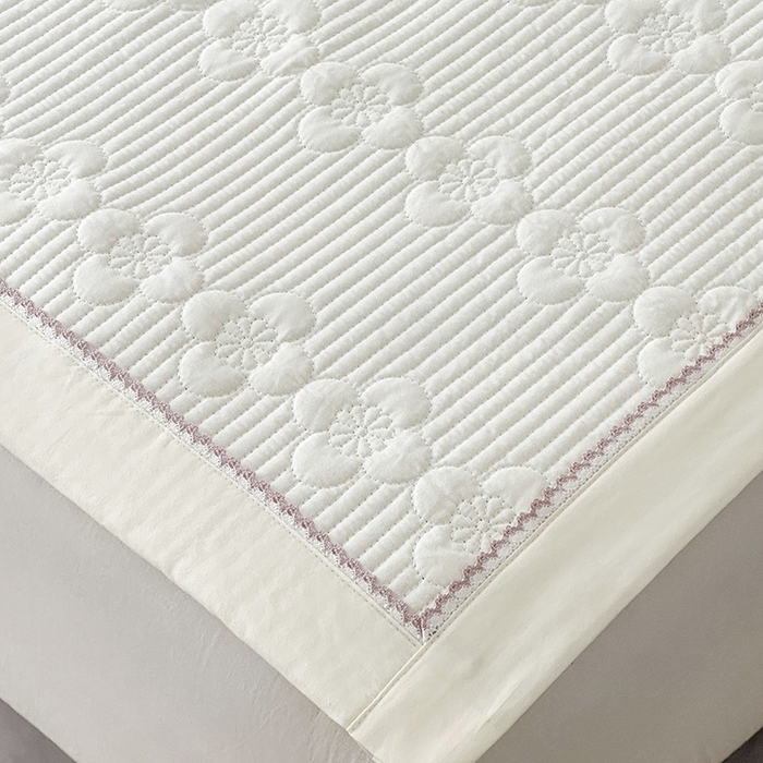 91家纺网 家纺一手货源 找家纺 紫碧螺家纺 2025新款全棉高精水洗棉床盖床笠系列 奶昔