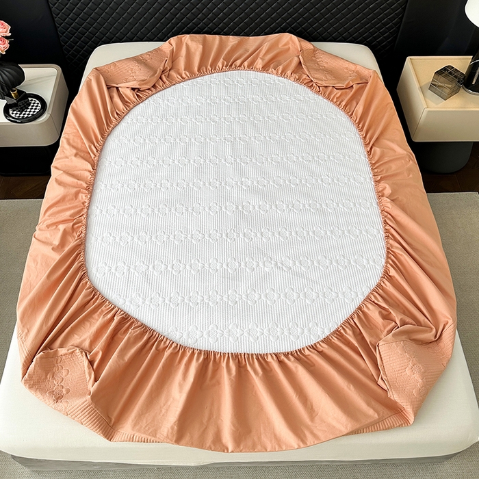 91家纺网 家纺一手货源 找家纺 紫碧螺家纺 2025新款全棉高精水洗棉床盖床笠系列 梵高橙