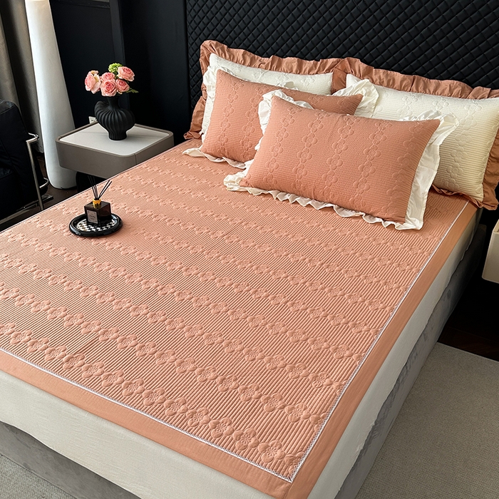 91家纺网 家纺一手货源 找家纺 紫碧螺家纺 2025新款全棉高精水洗棉床盖床笠系列 梵高橙