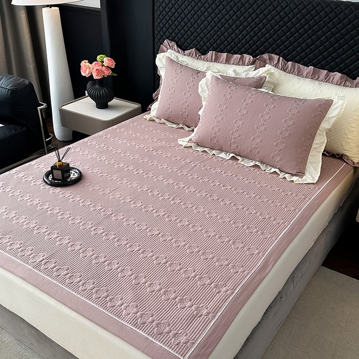 91家纺网 家纺一手货源 找家纺 紫碧螺家纺 2025新款全棉高精水洗棉床盖床笠系列 雅典灰