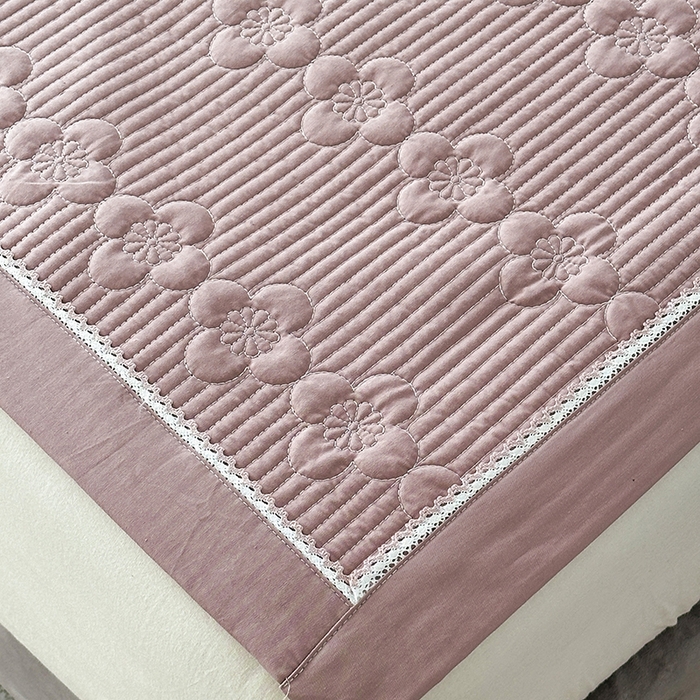 91家纺网 家纺一手货源 找家纺 紫碧螺家纺 2025新款全棉高精水洗棉床盖床笠系列 雅典灰