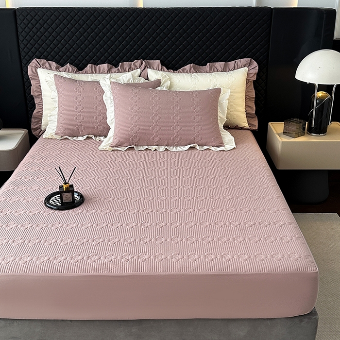 91家纺网 家纺一手货源 找家纺 紫碧螺家纺 2025新款全棉高精水洗棉床盖床笠系列 雅典灰