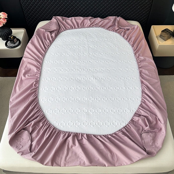 91家纺网 家纺一手货源 找家纺 紫碧螺家纺 2025新款全棉高精水洗棉床盖床笠系列 千黛紫