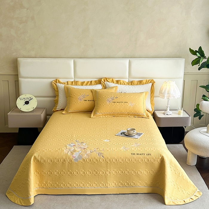 91家纺网 家纺一手货源 找家纺 （总）紫碧螺家纺 2025新款全棉水洗绣花欧式床盖