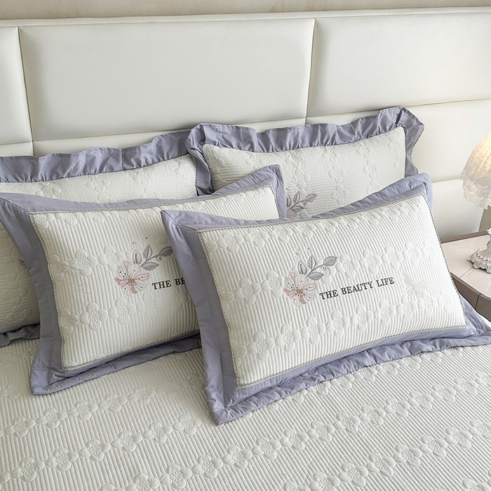 91家纺网 家纺一手货源 找家纺 （总）紫碧螺家纺 2025新款全棉水洗绣花欧式床盖