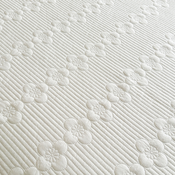 91家纺网 家纺一手货源 找家纺 紫碧螺家纺 2025新款全棉水洗绣花欧式床盖 奶昔-灰边