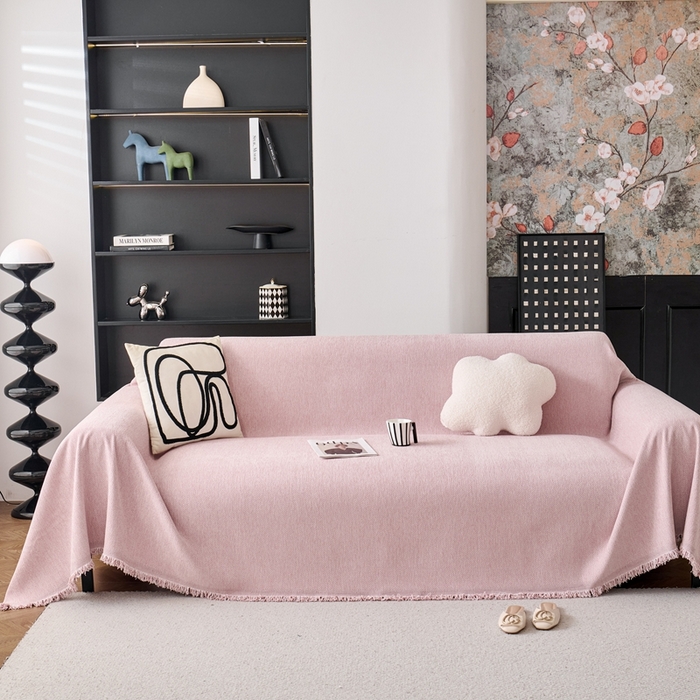 91家纺网 家纺一手货源 找家纺 （总）沐沐家纺 2026新款纯色雪尼尔人字纹 