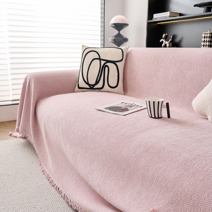 91家纺网 家纺一手货源 找家纺 （总）沐沐家纺 2026新款纯色雪尼尔人字纹 