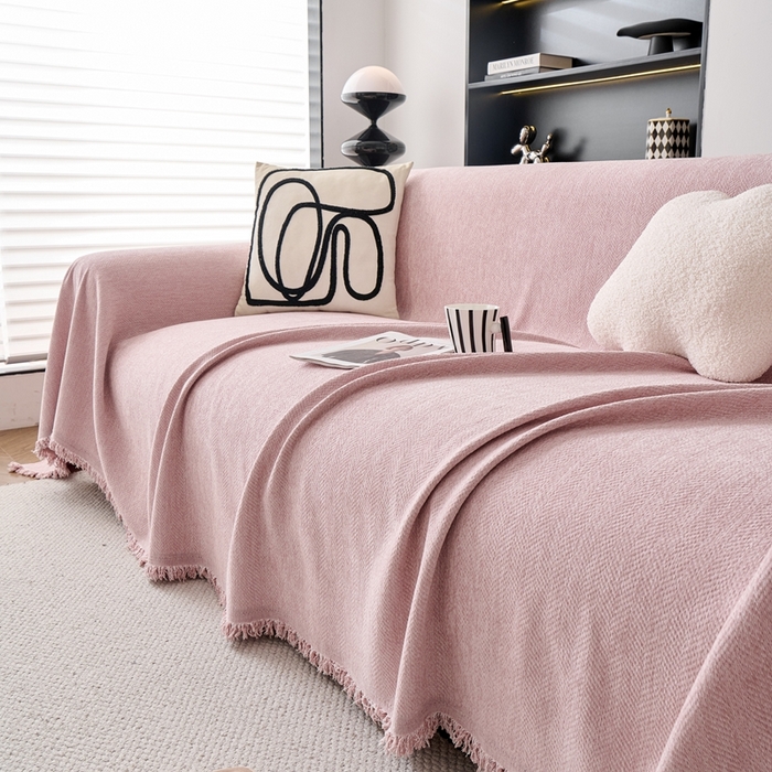 91家纺网 家纺一手货源 找家纺 （总）沐沐家纺 2026新款纯色雪尼尔人字纹 