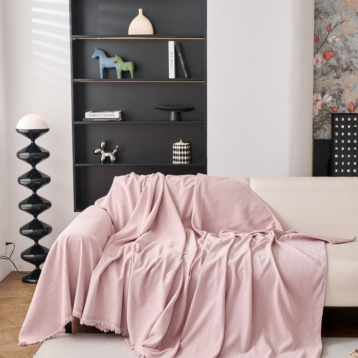 91家纺网 家纺一手货源 找家纺 （总）沐沐家纺 2026新款纯色雪尼尔人字纹 