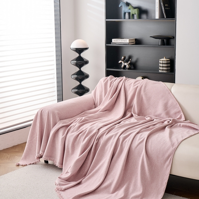 91家纺网 家纺一手货源 找家纺 （总）沐沐家纺 2026新款纯色雪尼尔人字纹 