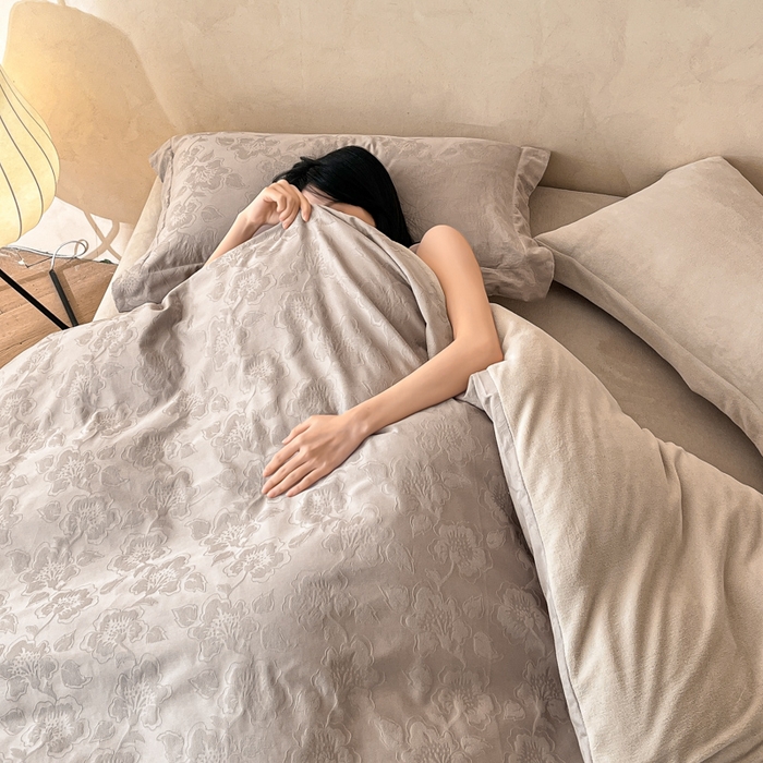 91家纺网 家纺一手货源 找家纺 （总）禾时 2025新款全棉加厚立体提花加绒四件套