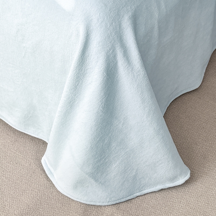 91家纺网 家纺一手货源 找家纺 禾时 2025新款全棉加厚立体提花加绒四件套 花屿-淡雅蓝（加绒款）