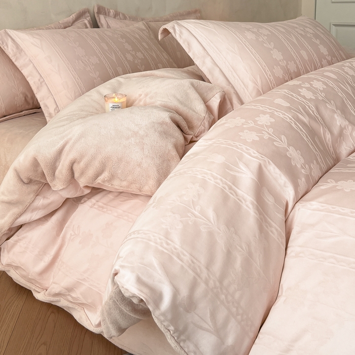 91家纺网 家纺一手货源 找家纺 （总）禾时 2025新款全棉加厚立体提花加绒四件套