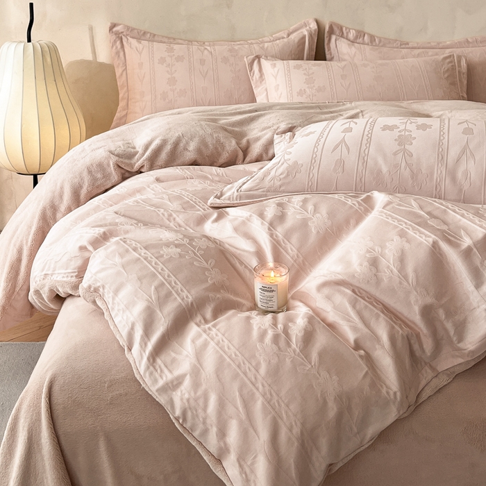 91家纺网 家纺一手货源 找家纺 （总）禾时 2025新款全棉加厚立体提花加绒四件套