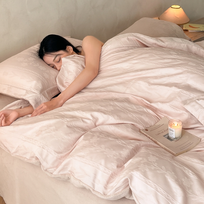 91家纺网 家纺一手货源 找家纺 （总）禾时 2025新款全棉加厚立体提花加绒四件套