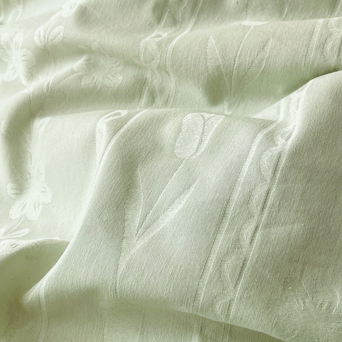 91家纺网 家纺一手货源 找家纺 禾时 2025新款全棉加厚立体提花加绒四件套 花屿-清新绿（加绒款）