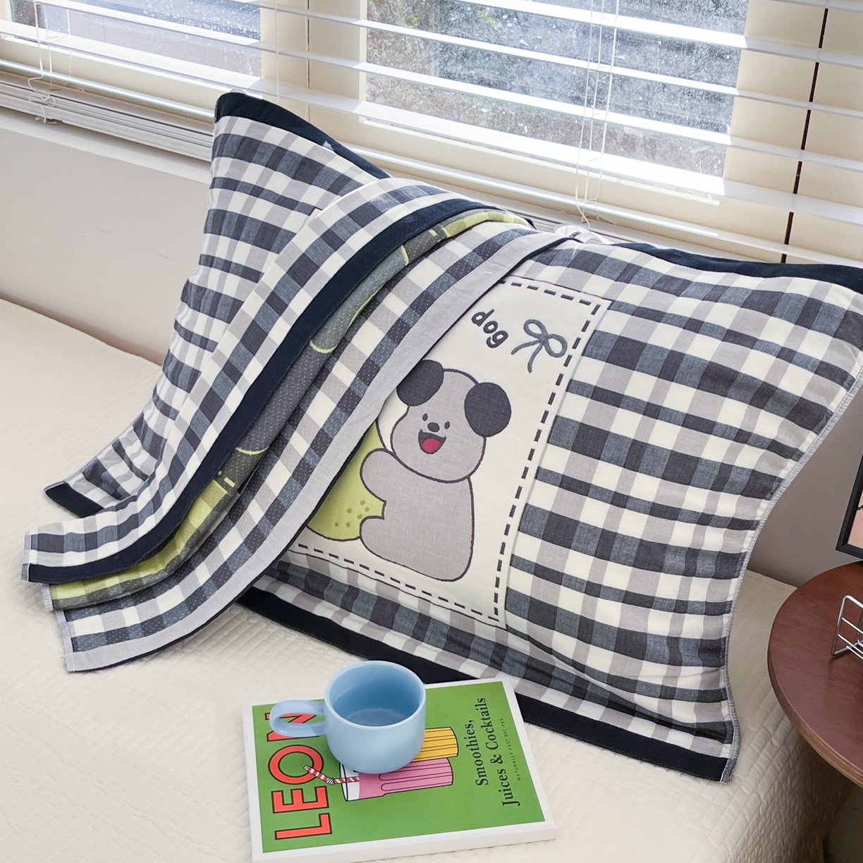 91家纺网 家纺一手货源 找家纺 （总）美宜家 2026新款全棉细纱加厚萌系治愈风枕巾