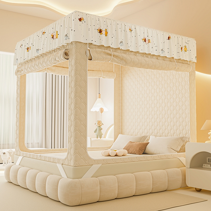 91家纺网 家纺一手货源 找家纺 （总）梦之宝蚊帐 2025新款卡通花边夹棉防风一体式系列蚊帐