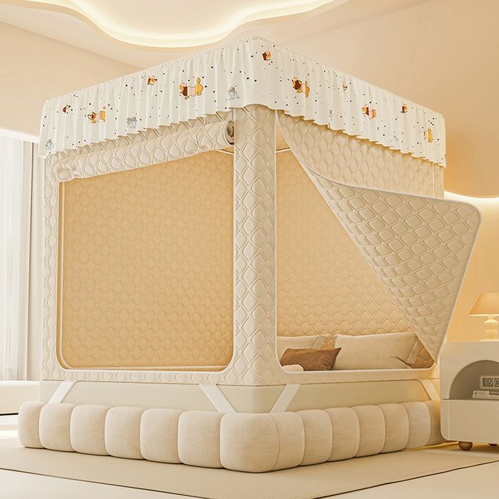 91家纺网 家纺一手货源 找家纺 （总）梦之宝蚊帐 2025新款卡通花边夹棉防风一体式系列蚊帐