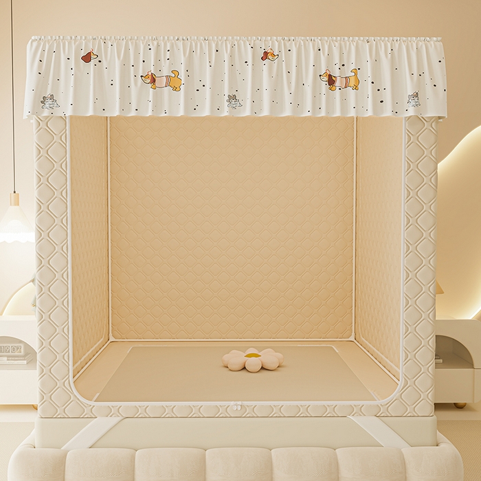 91家纺网 家纺一手货源 找家纺 （总）梦之宝蚊帐 2025新款卡通花边夹棉防风一体式系列蚊帐