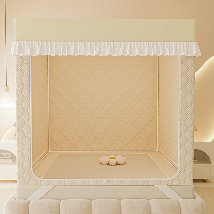 91家纺网 家纺一手货源 找家纺 梦之宝蚊帐 2025新款卡通花边夹棉防风一体式系列蚊帐 熊熊