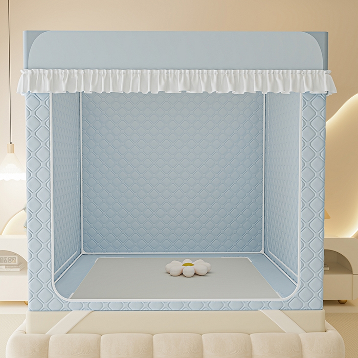 91家纺网 家纺一手货源 找家纺 梦之宝蚊帐 2025新款卡通花边夹棉防风一体式系列蚊帐 狗狗